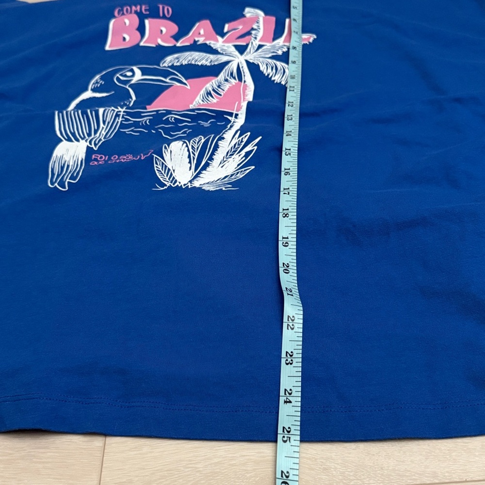 FARM Rio Anthropologie Blue Pink Brazil Graphic Muscle Tank - Picture 6 of 8